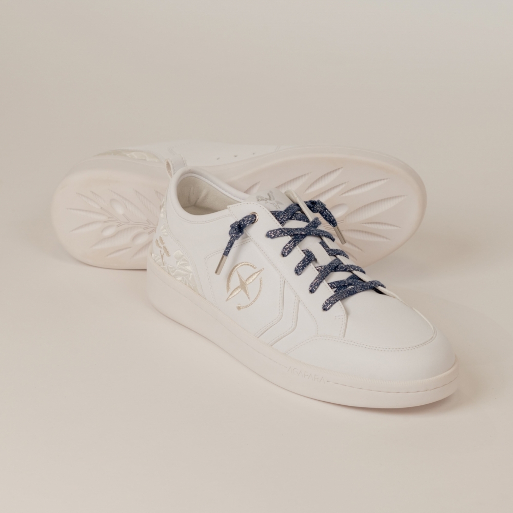 Lace - navy blue & silver Agapara