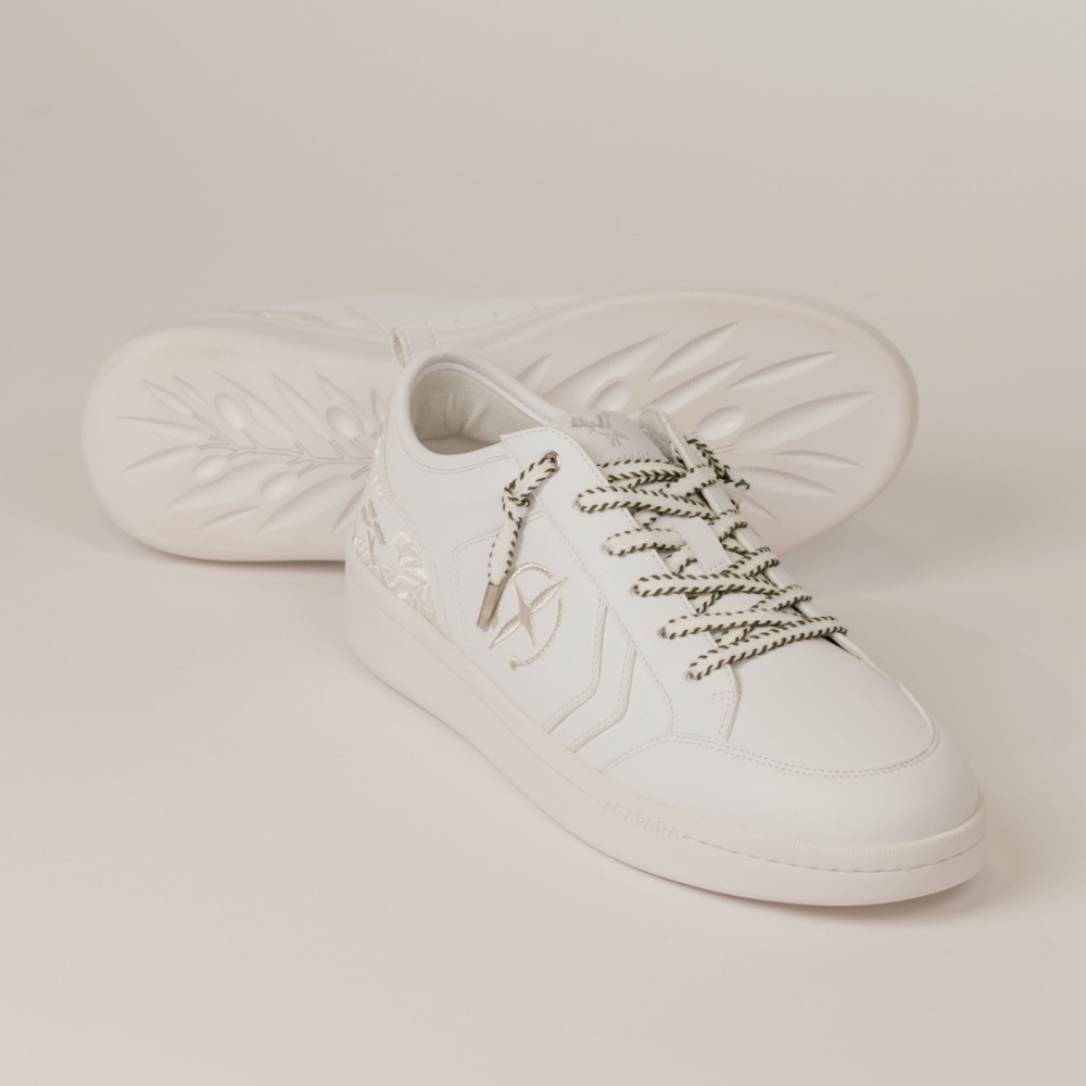 Lace - cream & green Agapara